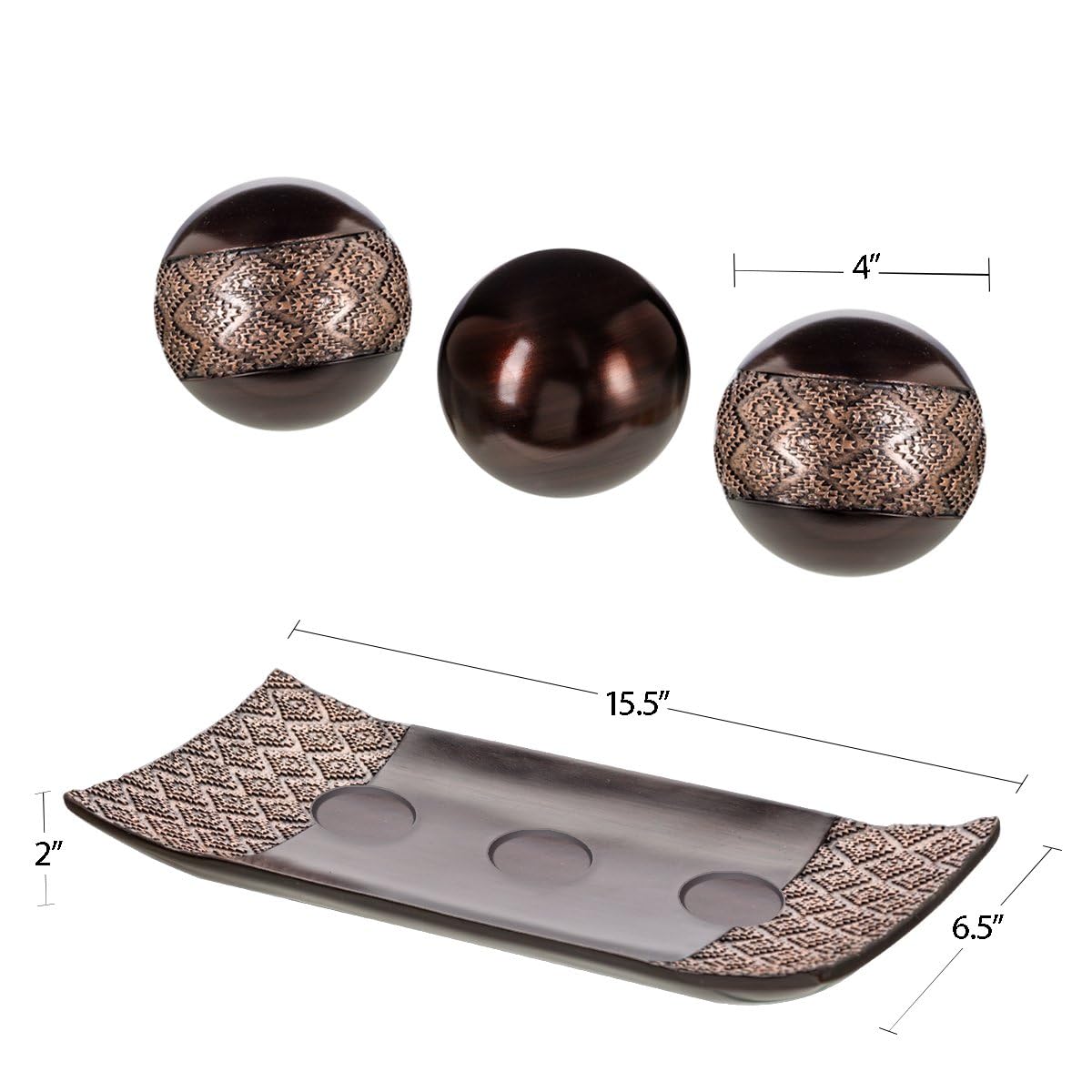 Creative Scents Dublin Brown Tray Close-Up, resin texture and rustic finish.