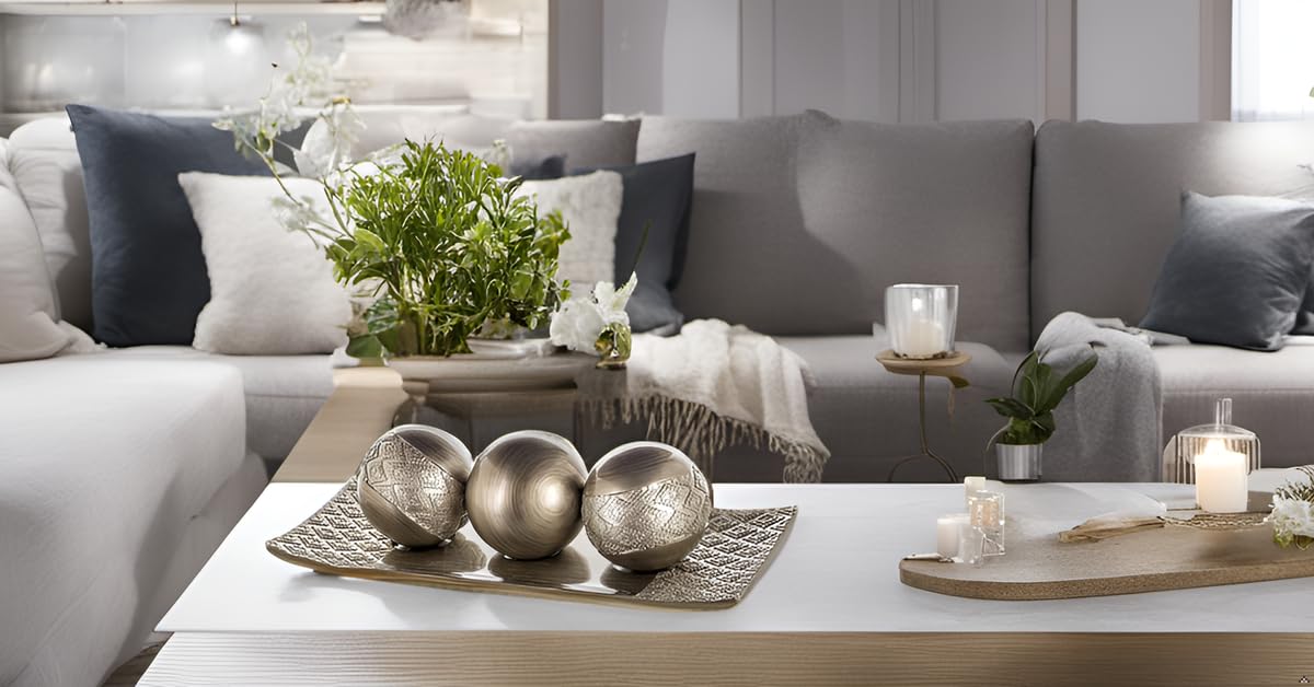 Creative Scents Dublin silver orb ball 2 complements living room styling