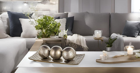 Creative Scents Dublin silver orb ball 2 complements living room styling