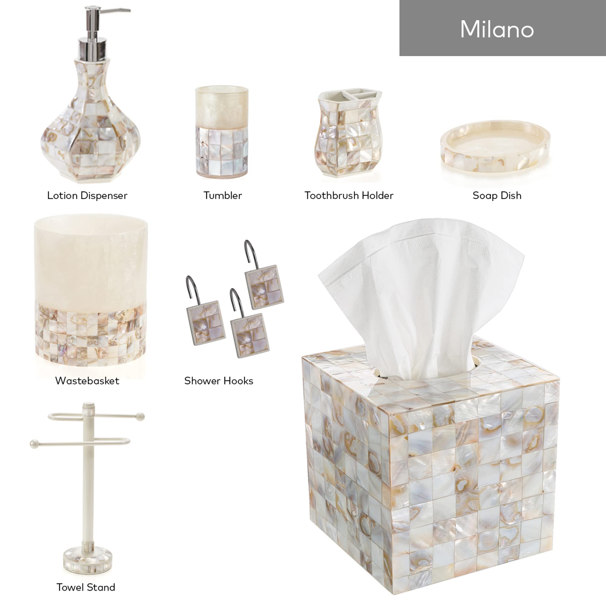 Creative Scents Milano bathroom setup showcases discreet, stylish tissue storage.