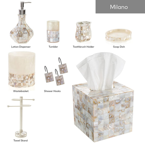 Creative Scents Milano bathroom setup showcases discreet, stylish tissue storage.