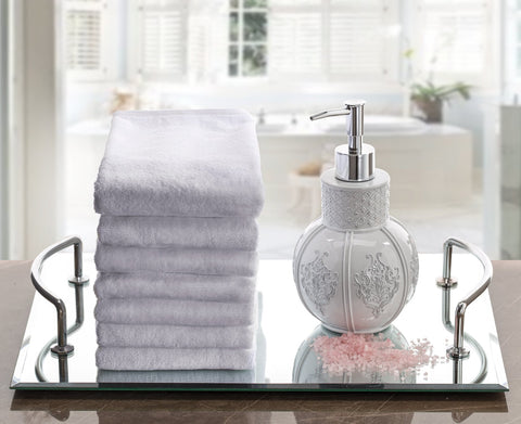 Creative Scents white towels brighten any vanity with a clean, premium look.