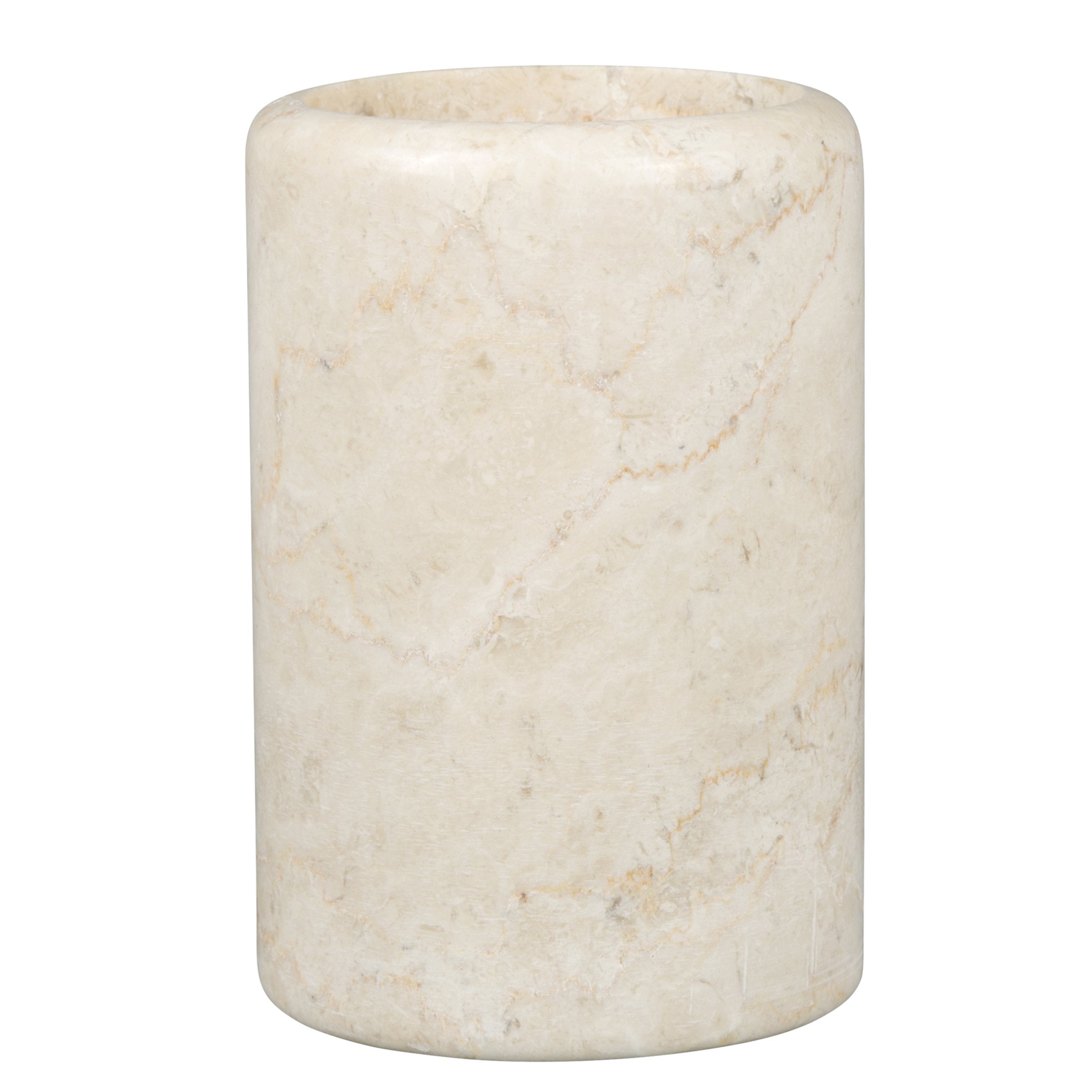 Creative Home natural champagne marble tumbler shows subtle veining for a premium bathroom accent.