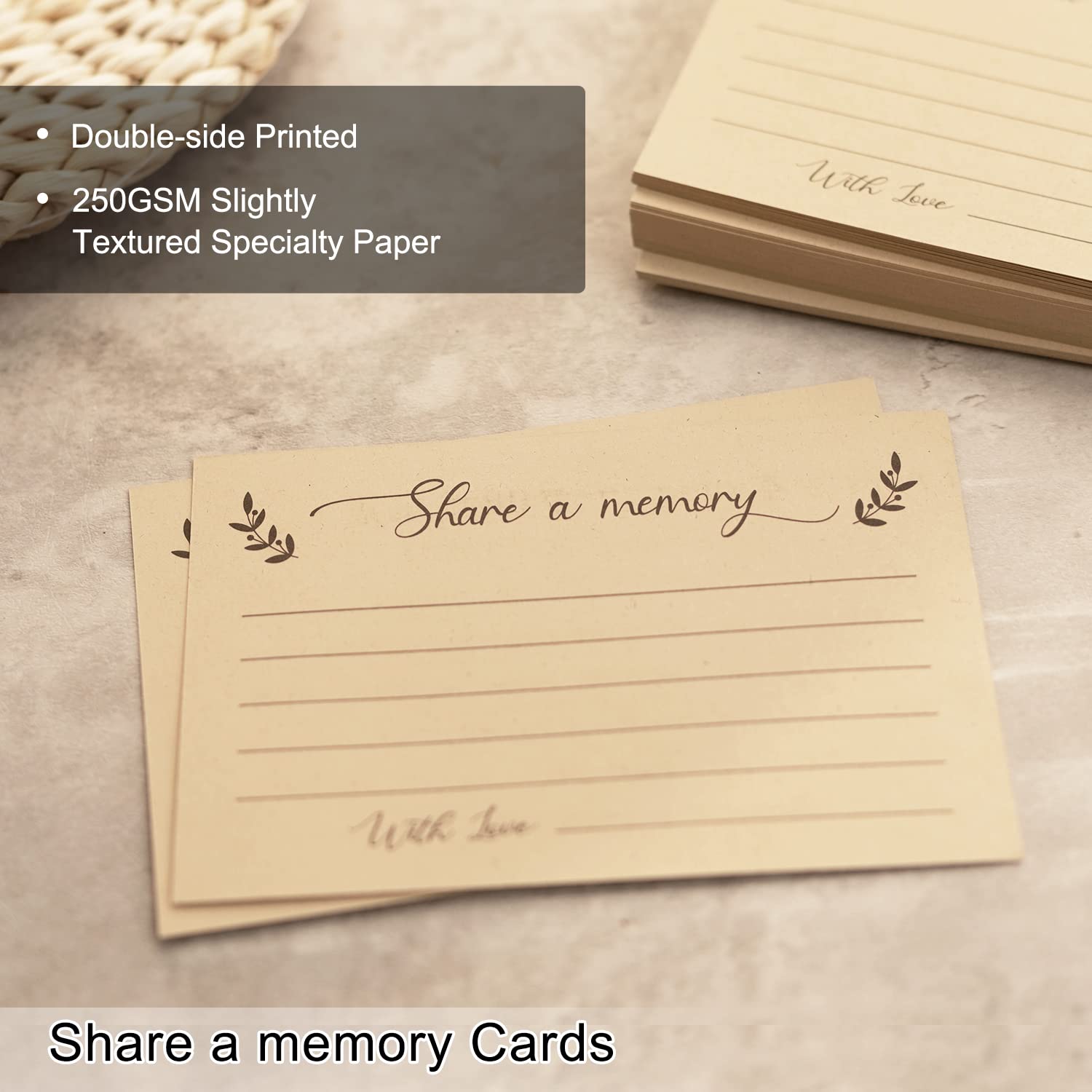 Creawoo wooden table sign on display guiding guests to share memories.