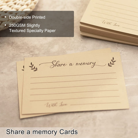Creawoo wooden table sign on display guiding guests to share memories.