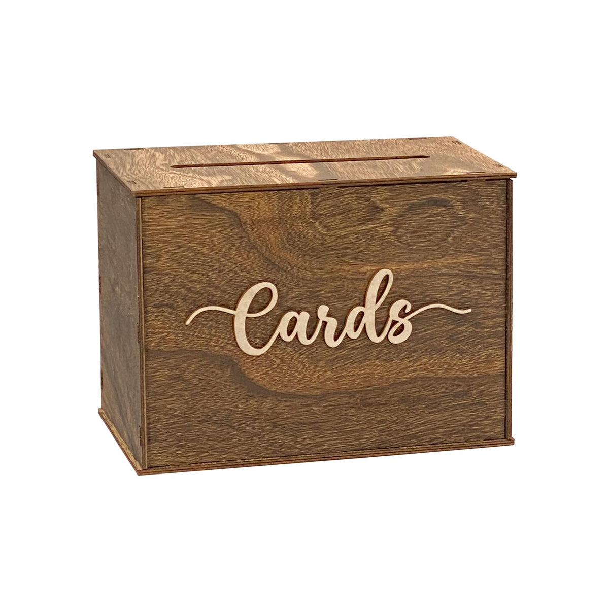 Cregugua rustic wooden card box assembly demonstrates easy setup and rustic charm.