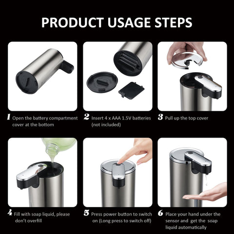 Crehora automatic soap dispenser suited for kitchen and bathroom use.