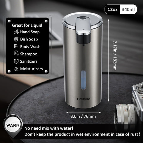 Crehora automatic soap dispenser soap level window shows remaining liquid clearly.