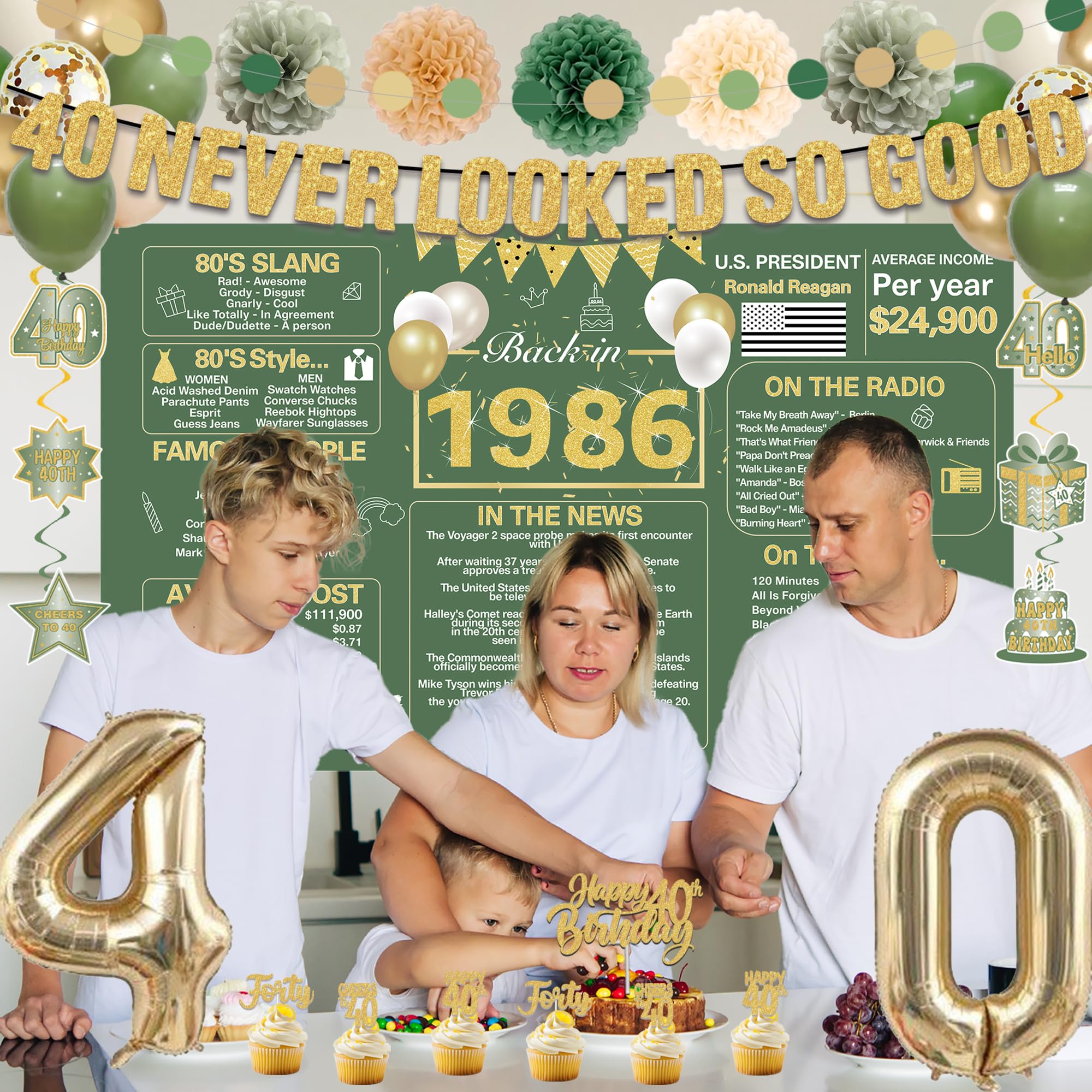 Crenics birthday cake toppers set adds playful metallic accents to desserts