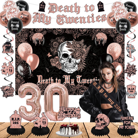 Crenics Death to My Twenties backdrop for standout 30th birthday photography