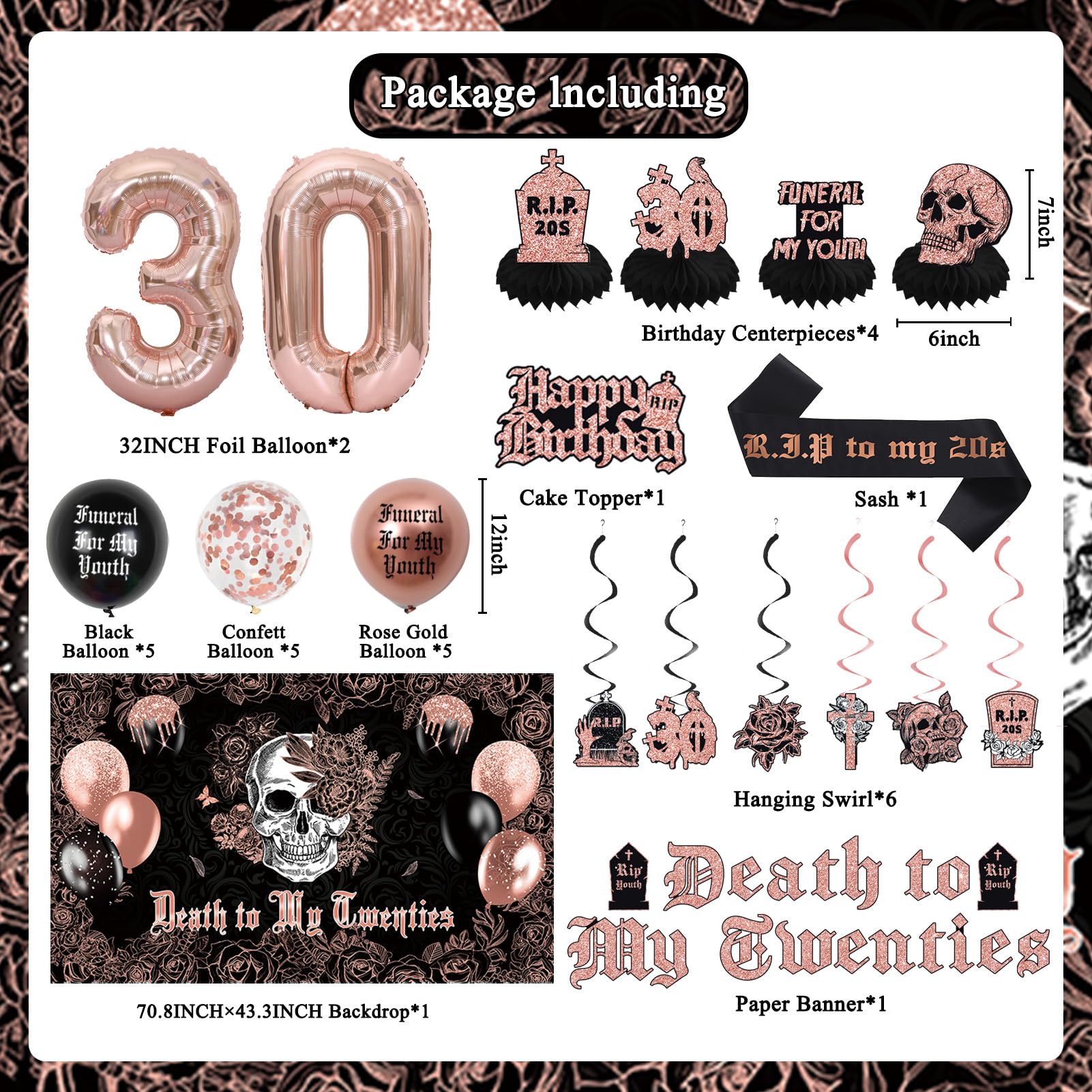 Crenics Death to My Twenties banner for cohesive rose gold accents