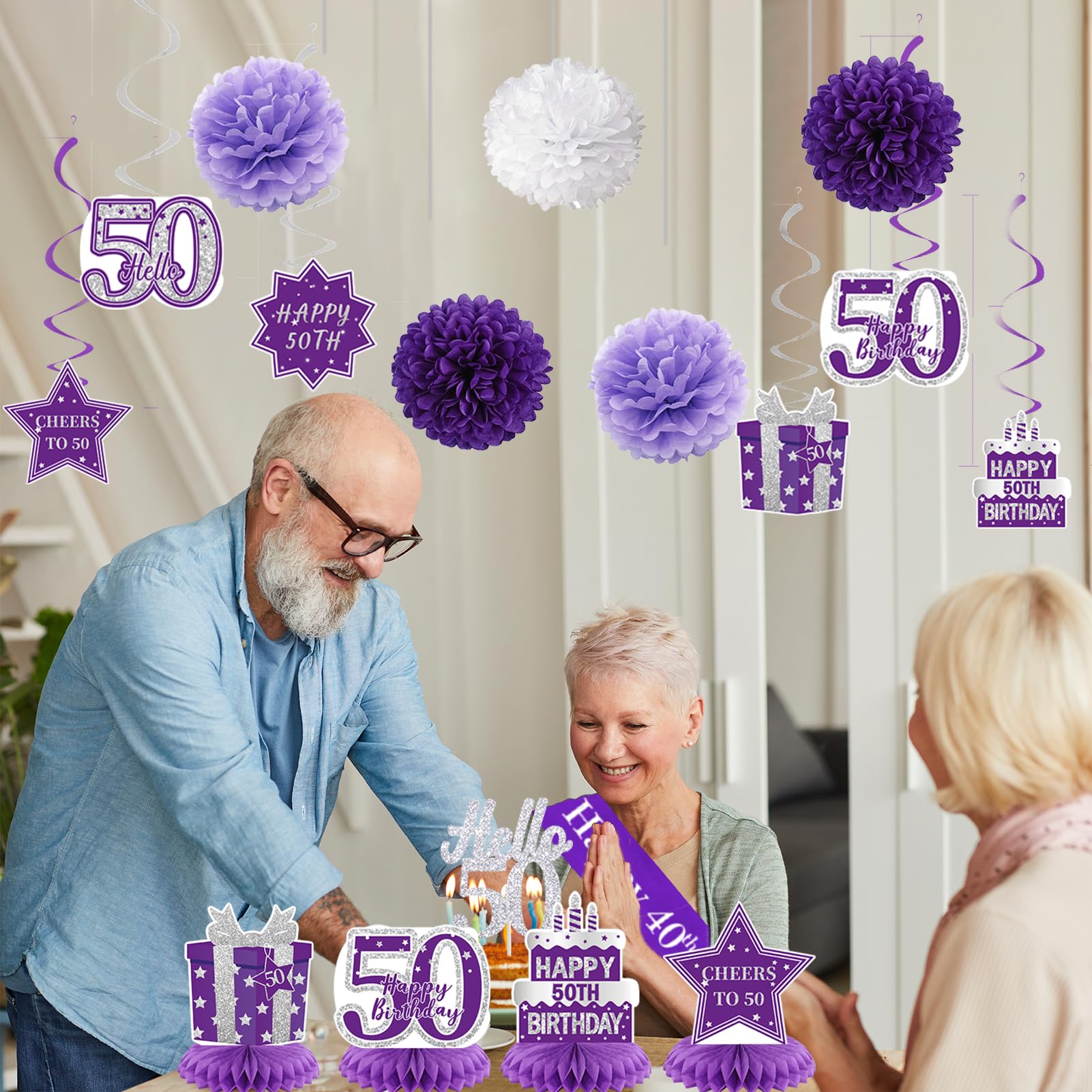 Crenics hanging swirls create dynamic festive movement