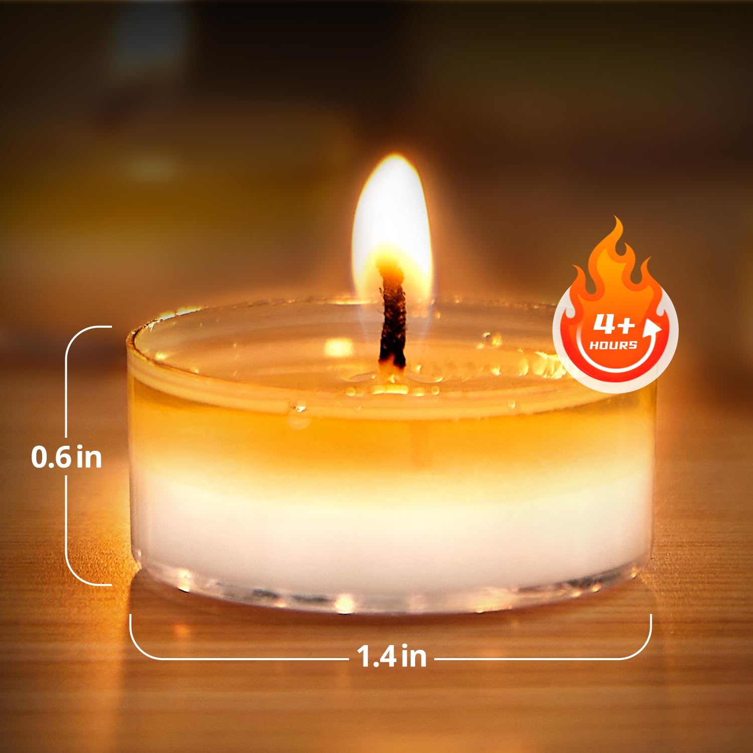 Crenovo unscented tea light with 4-hour burn for long scenes