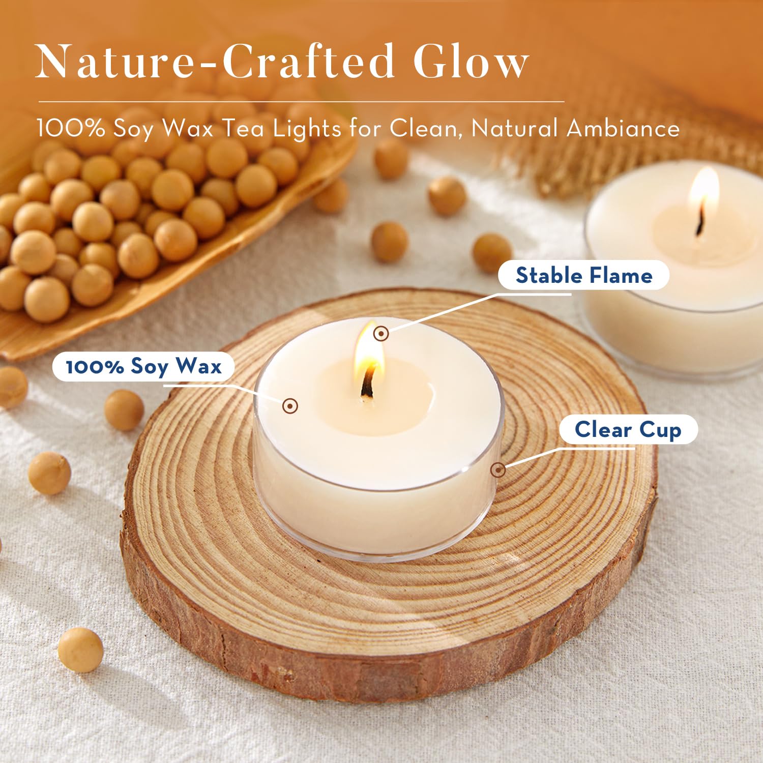 Crenovo tea light in clear acrylic cup enhancing decor