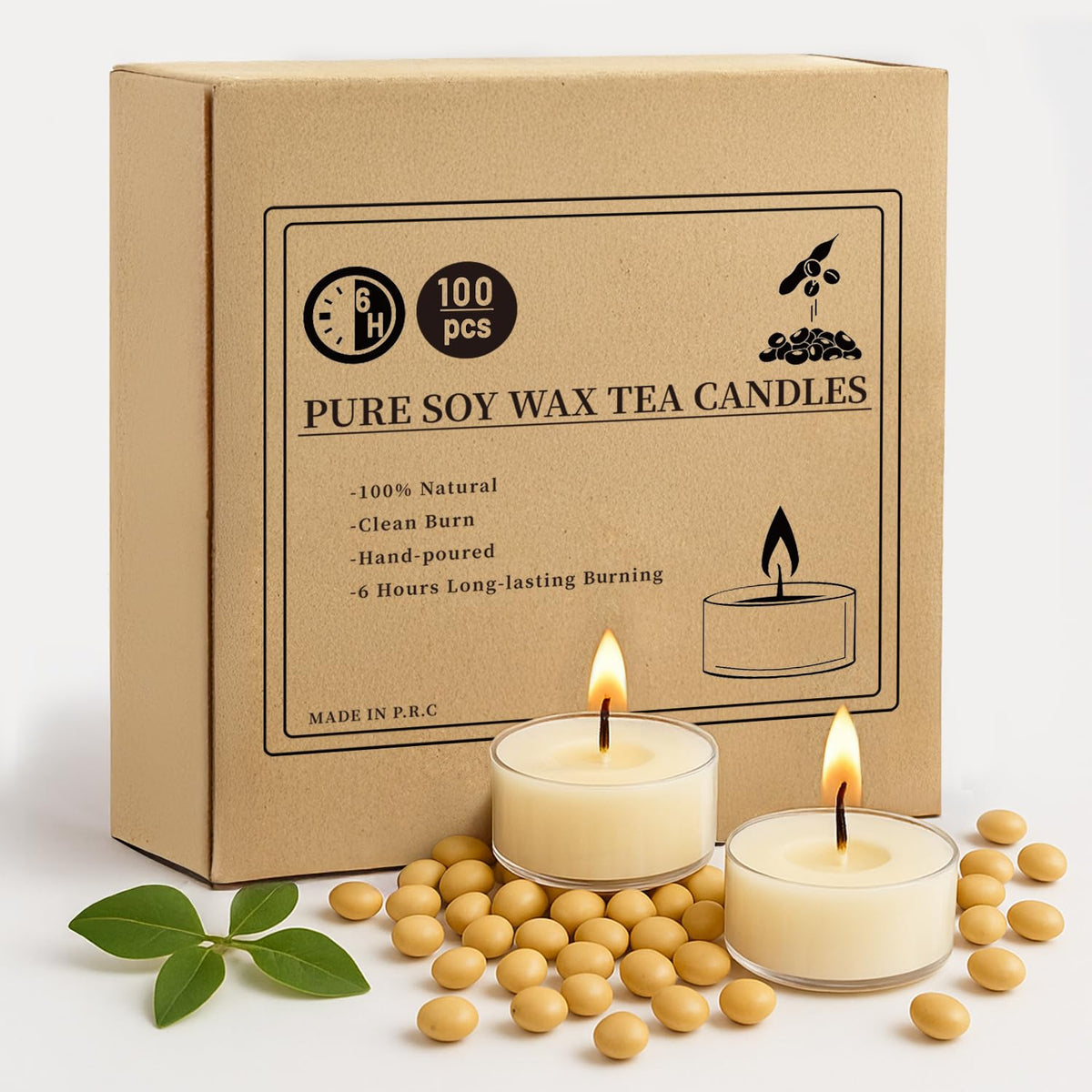 Crenovo tea lights bulk pack in display box for events and home decor.