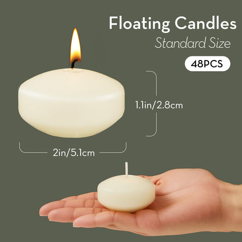 Crenovo unscented 2-inch ivory floating candle for intimate dinners