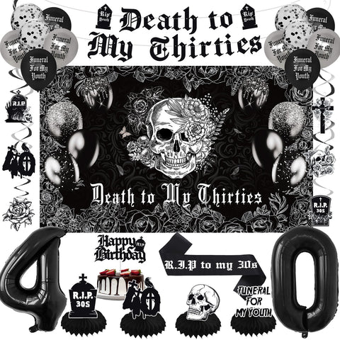 Crenics death to my thirties backdrop for dramatic party photos