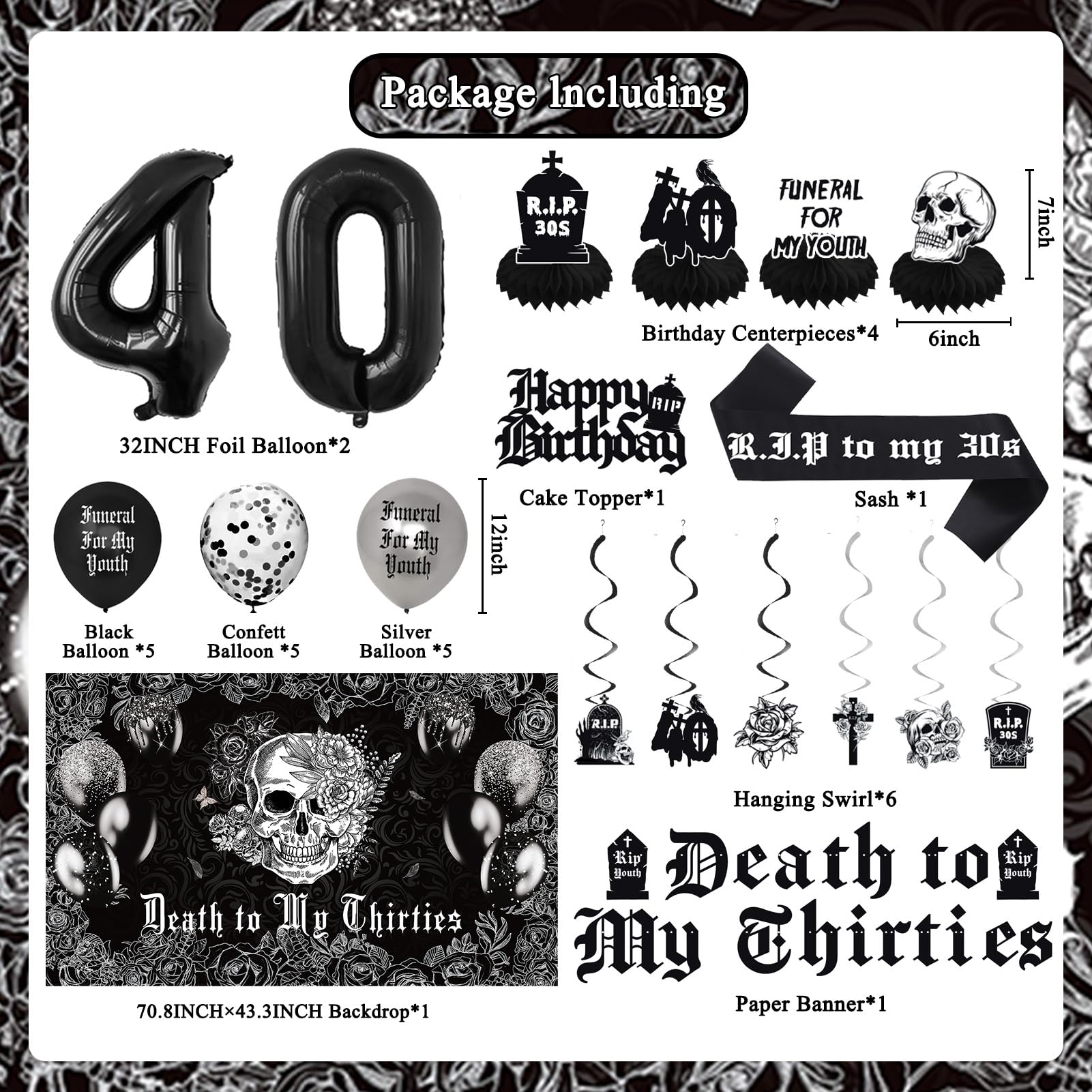 Crenics death to my thirties banner creates a bold focal point