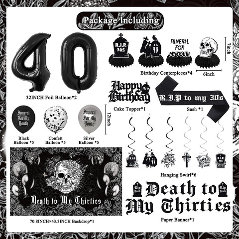 Crenics death to my thirties banner creates a bold focal point