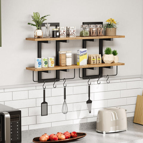 Creso Hom two-tier open shelves create airy storage for books and plants