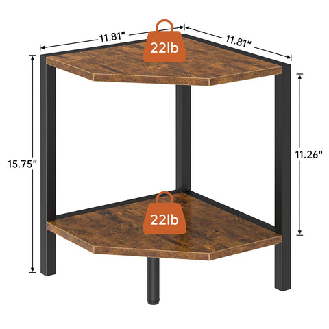 Creso Hom corner shelf stand two-tier detail with sturdy frame