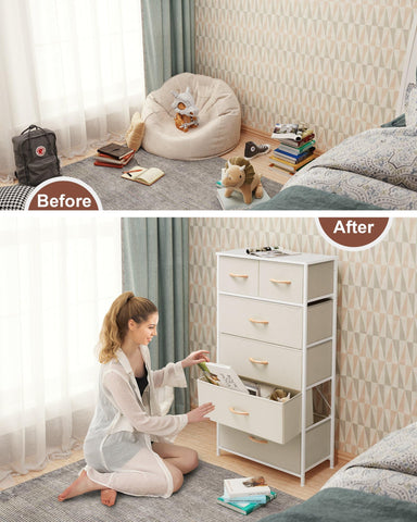Crestlive dresser in closet setup shows removable drawers for versatile storage.