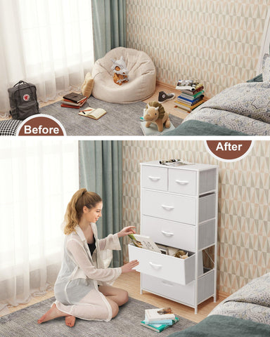 Crestlive fabric drawers wipe-clean for quick maintenance.