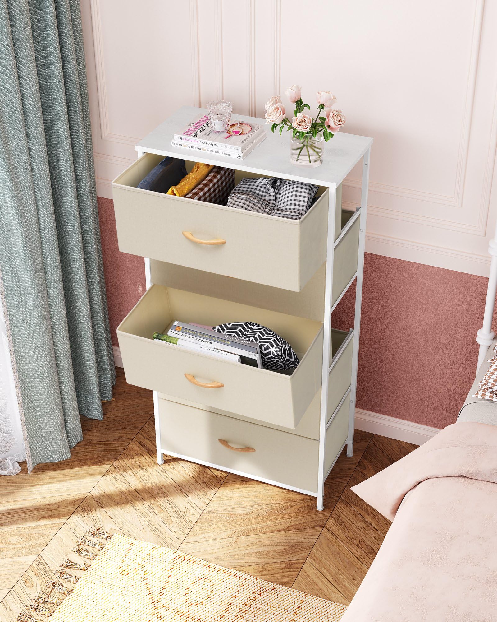 Crestlive vertical dresser side profile highlighting slim footprint for tight spaces.