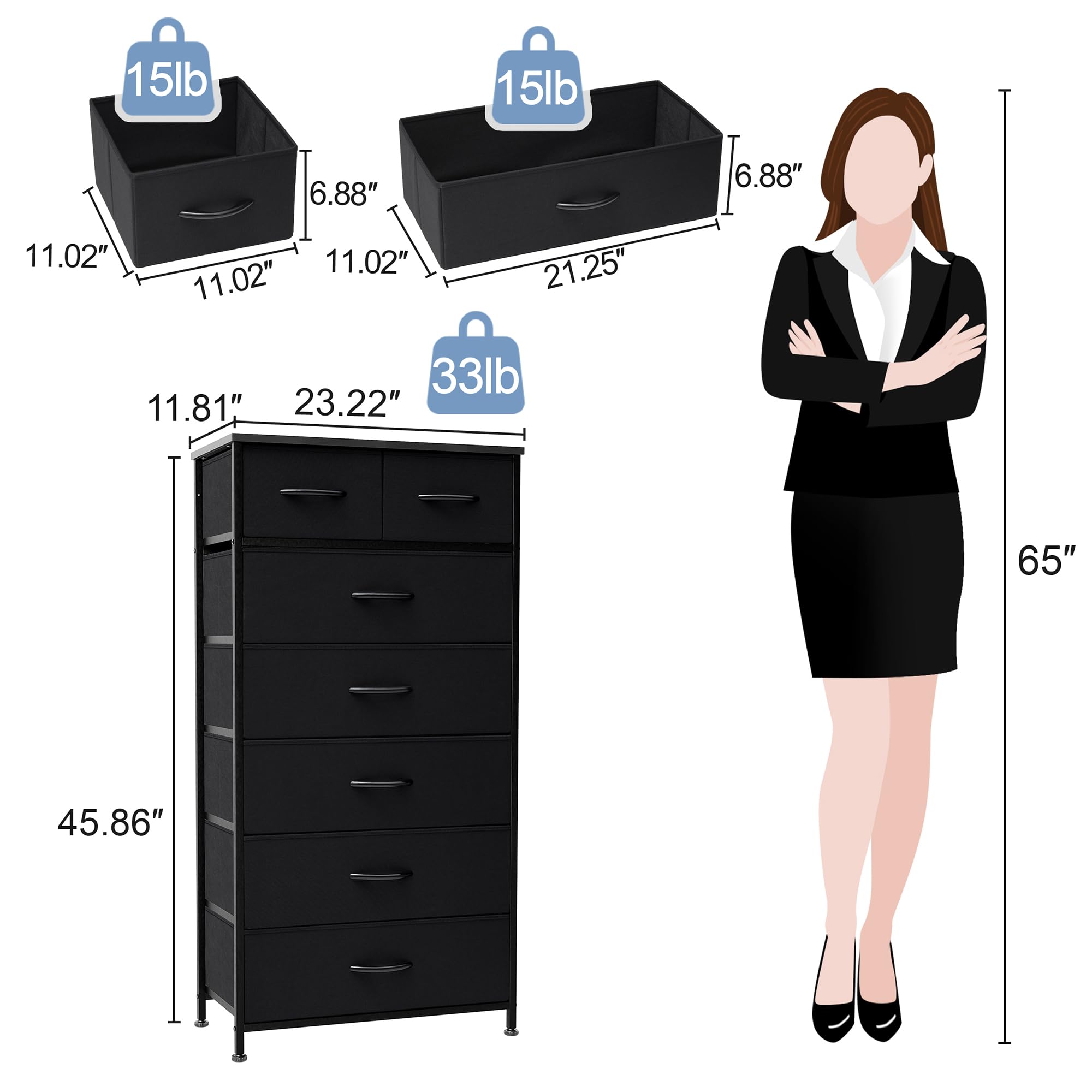 Crestlive Products 7-drawers close-up shows sturdy handles and fabric bins for easy access.