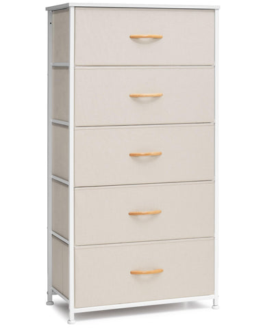 Crestlive vertical dresser top view showing sturdy wood surface for lamps and decor.