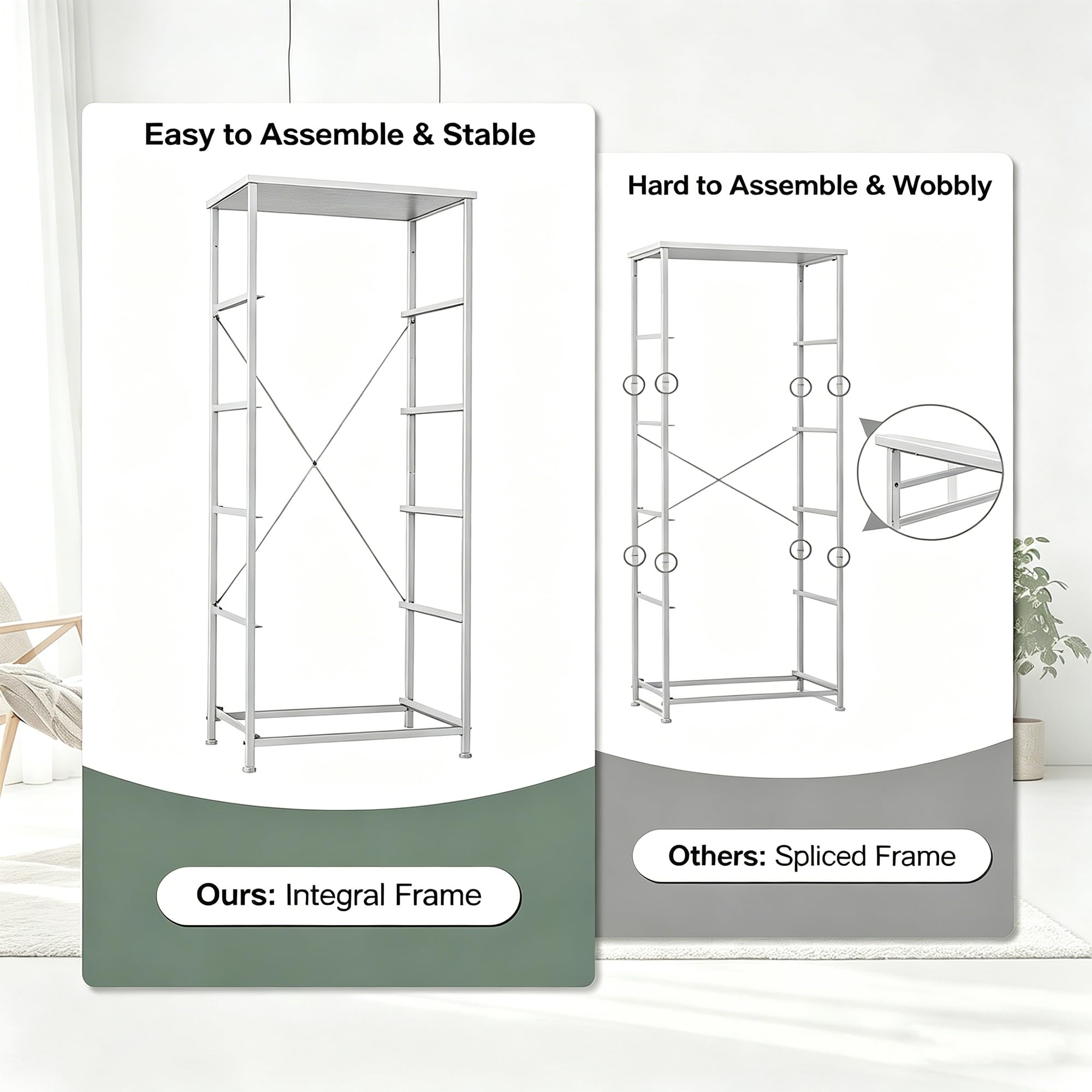 Crestlive Tall Dresser includes adjustable feet to protect floors.
