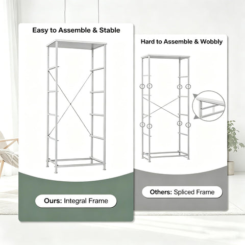 Crestlive Tall Dresser includes adjustable feet to protect floors.