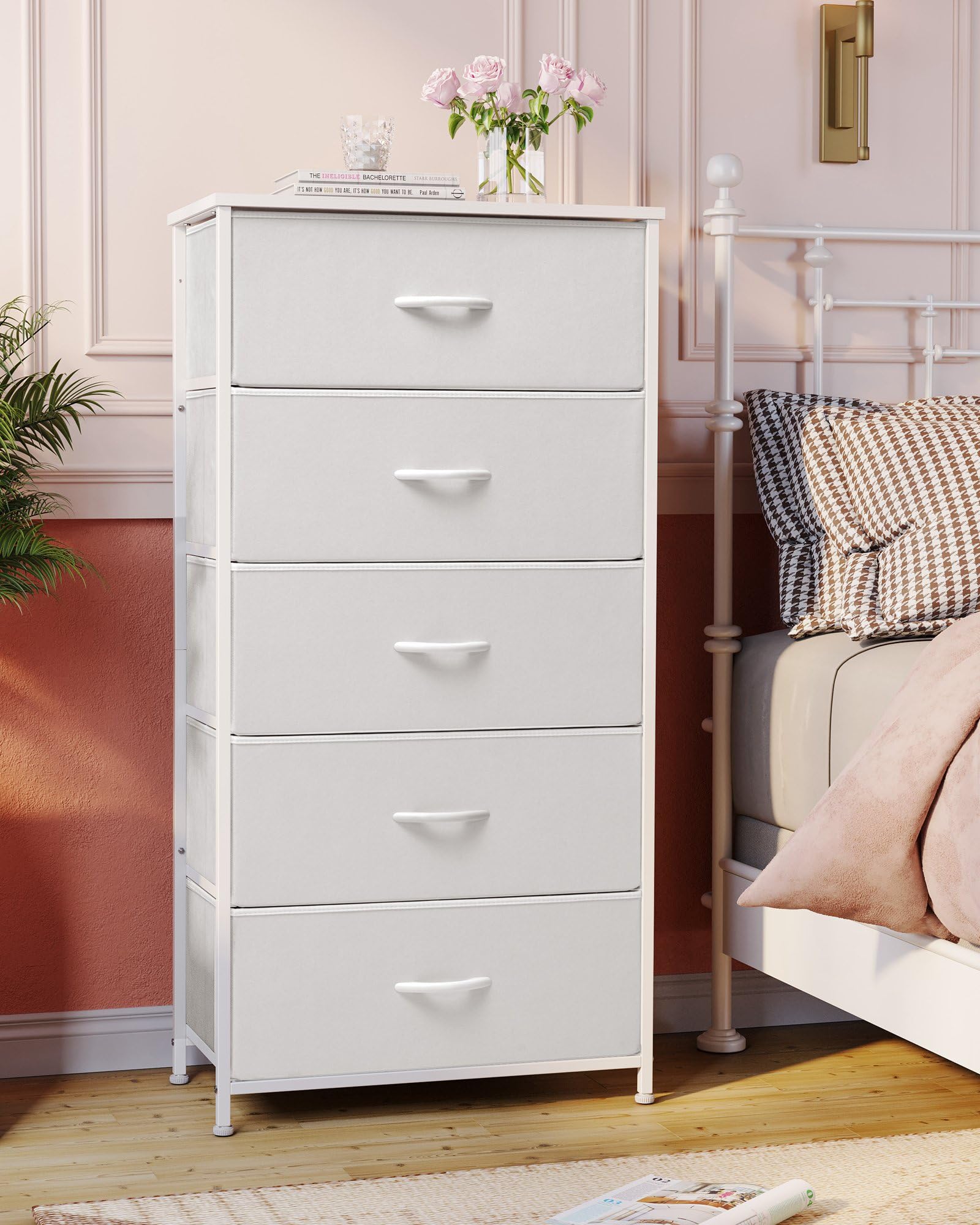 Crestlive tall dresser in bedroom helping reduce clutter and provide reach