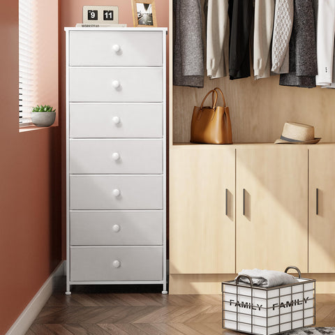 Crestlive tall dresser wood-handled drawers open smoothly.