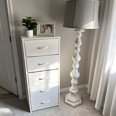 Crestlive Tall Dresser uses easy-pull fabric bins for quick organization.
