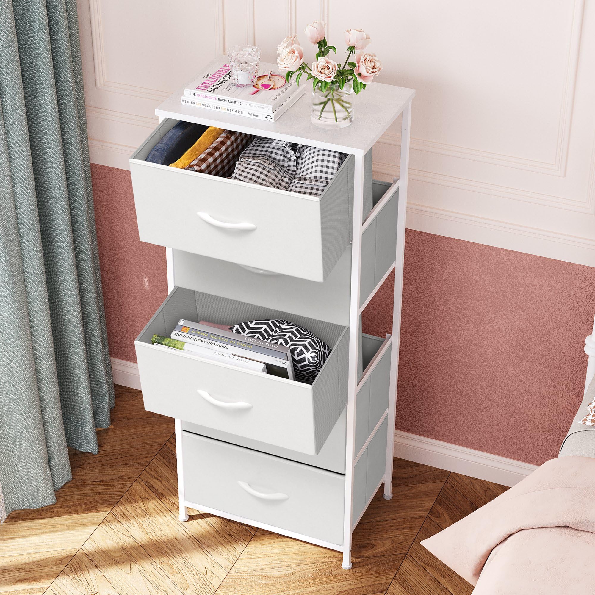 Crestlive Tall Dresser slim design fits tight spaces in hallways.