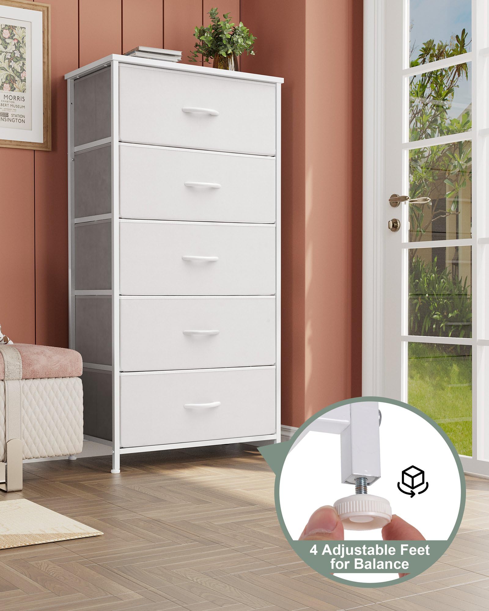 Crestlive tall dresser mounted on wall for added stability in busy spaces