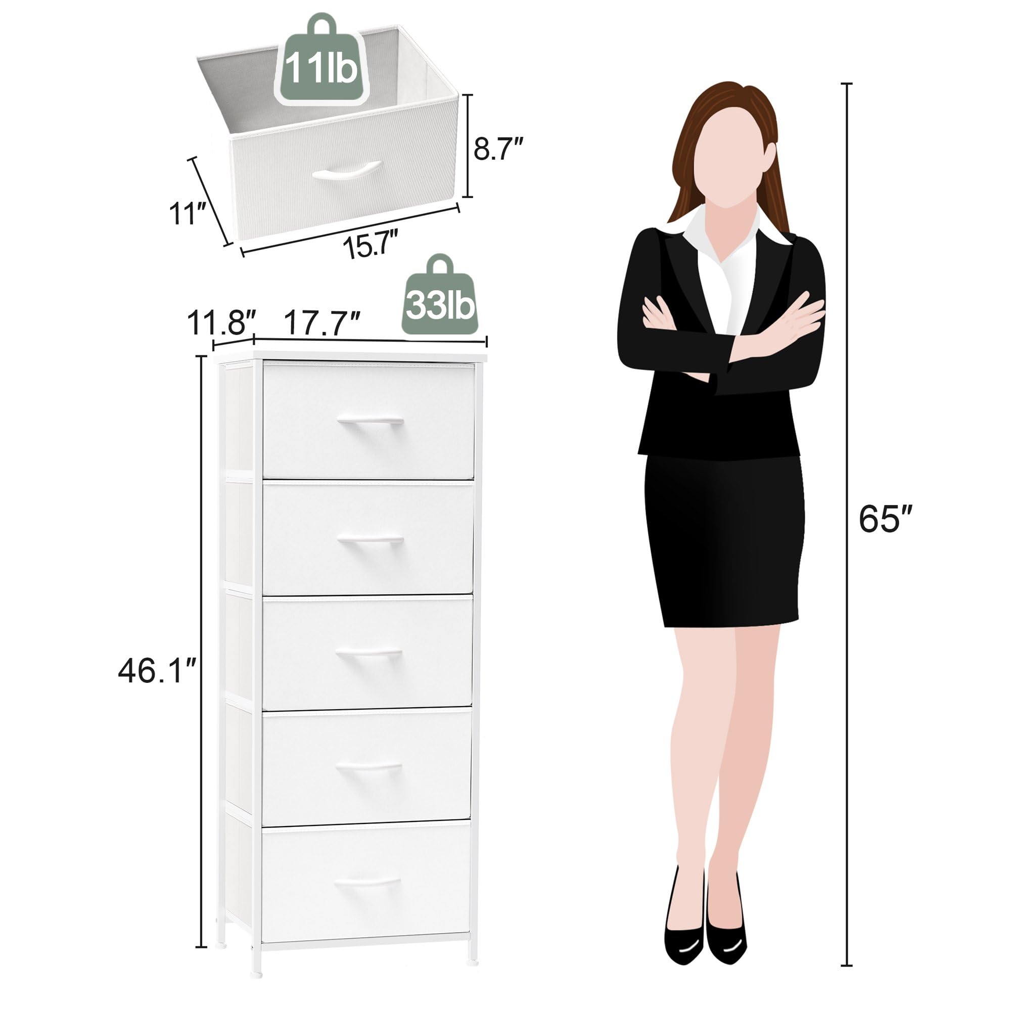 Crestlive Tall Dresser wood top provides a sturdy surface for lamps.