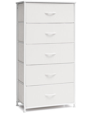 Crestlive tall dresser with wood top provides sturdy surface for lamps and decor