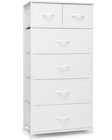 Crestlive tall dresser with wood top offers compact bedroom storage and a sturdy surface.