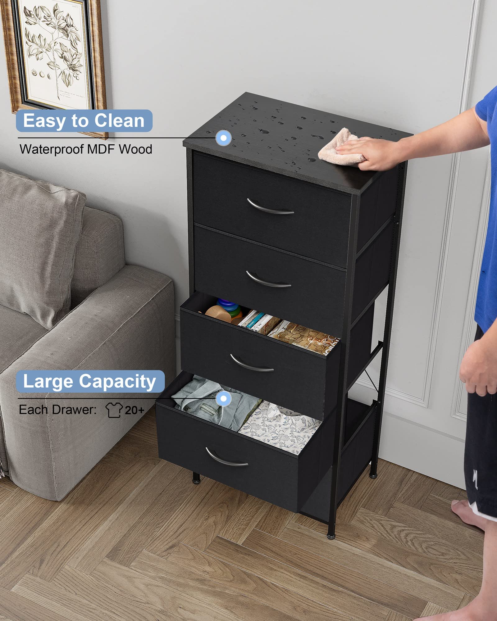 Crestlive vertical dresser in a bedroom setup showcasing versatile organization.