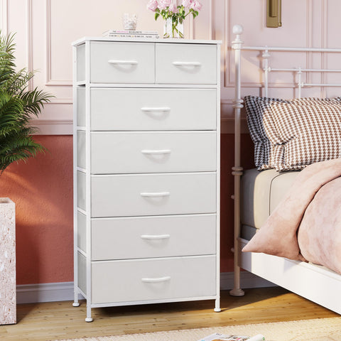 Breathable fabric drawers keep garments organized and accessible.
