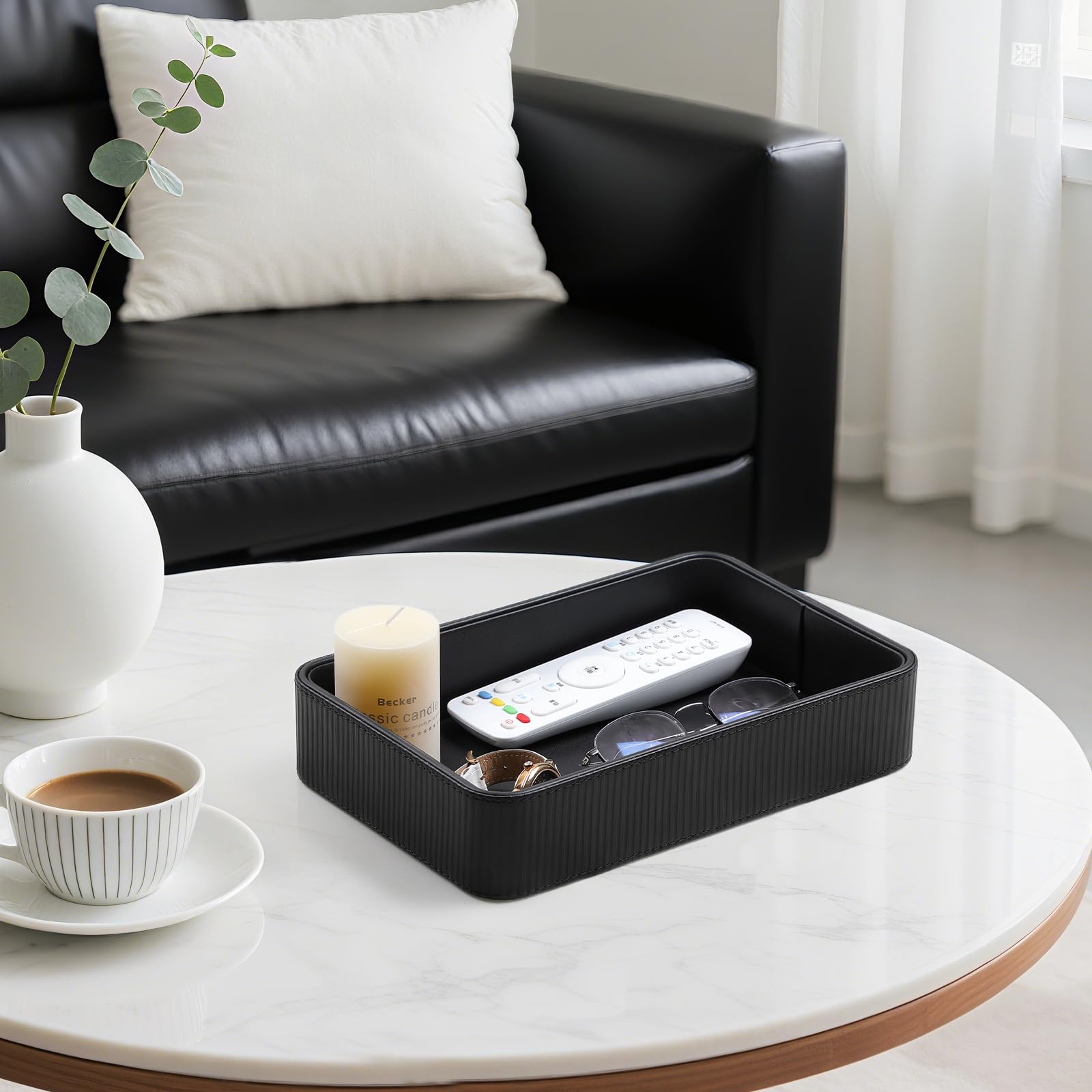 Cretkhp valet tray decorative display for perfumes and trinkets