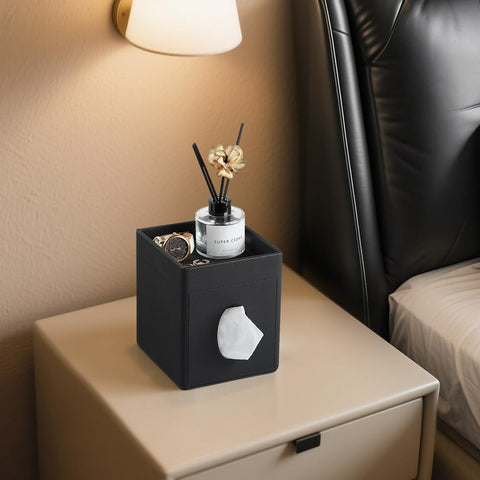 Cretkhp tissue box cover velvet interior cushions contents