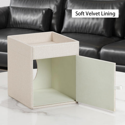 Cretkhp tissue box cover PU leather, durable and easy to wipe.