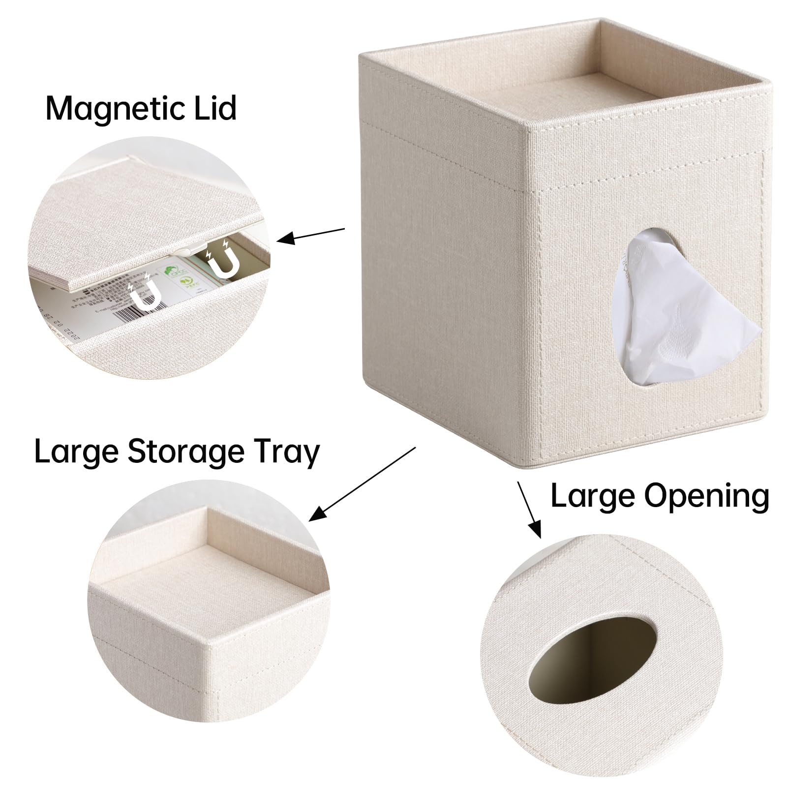 Cretkhp tissue box cover storage tray top for small items.