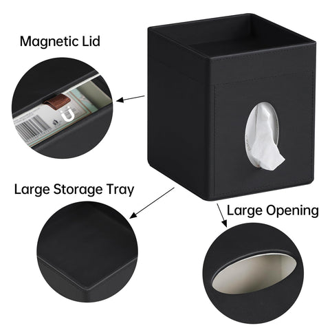 Cretkhp tissue box cover with top storage tray for small items