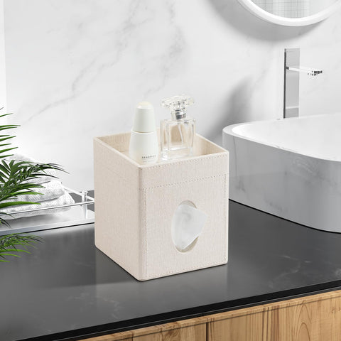 Cretkhp tissue box cover waterproof and stain resistant for busy spaces.