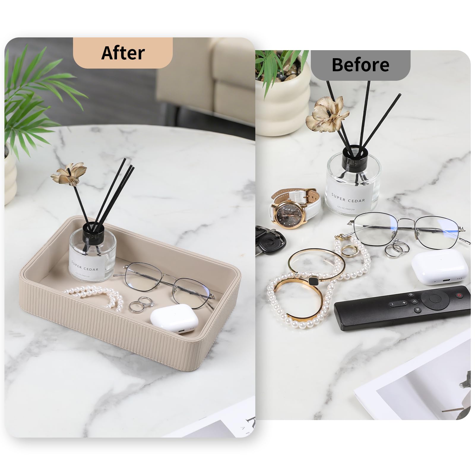 Cretkhp valet tray for office desk organization and easy item access