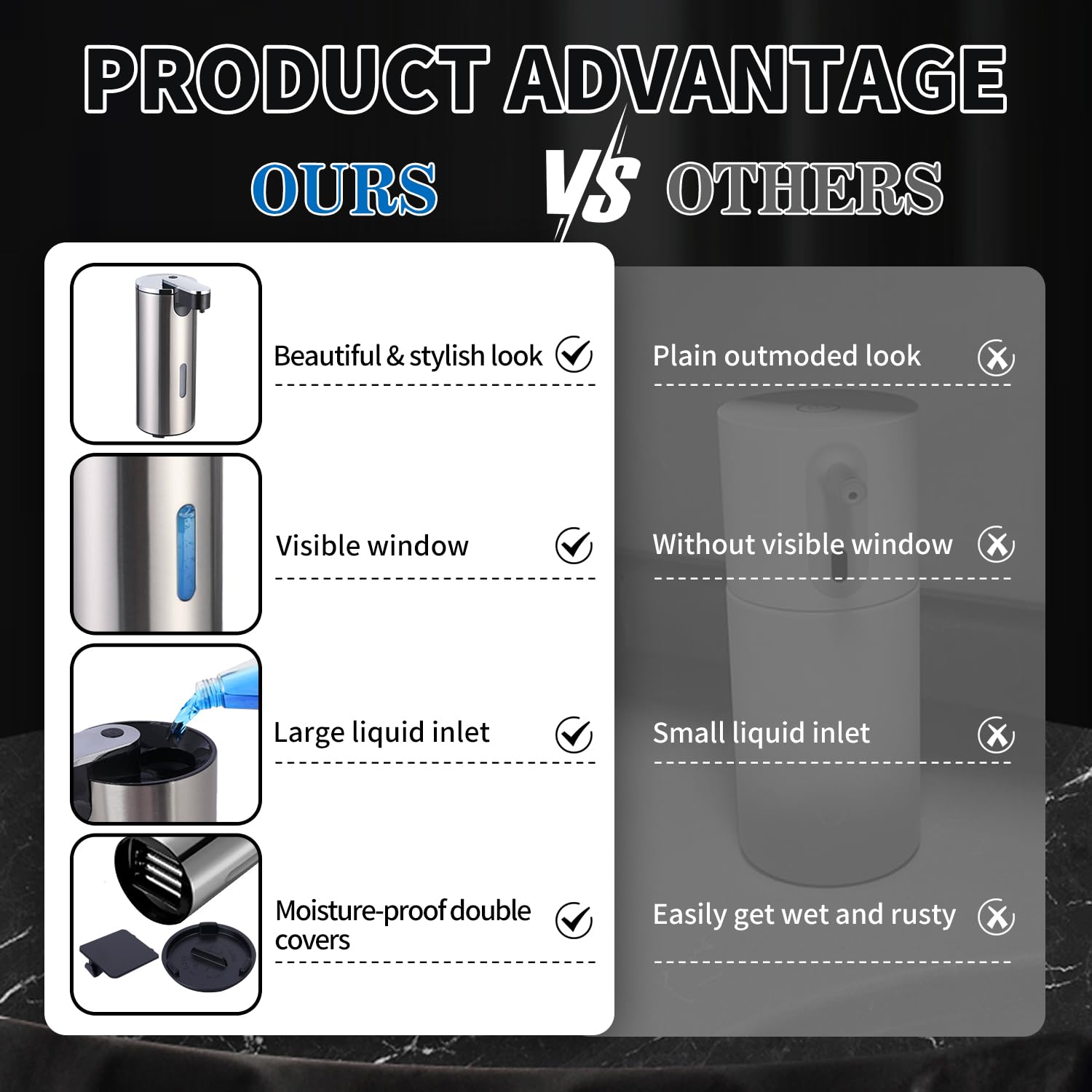 Crevauh dispenser suitable for kitchen and bathroom setups with water resistance.